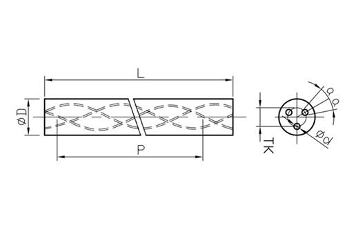 Стержни с 3 спиральными отверстиями для охлаждающей жидкости (40°)