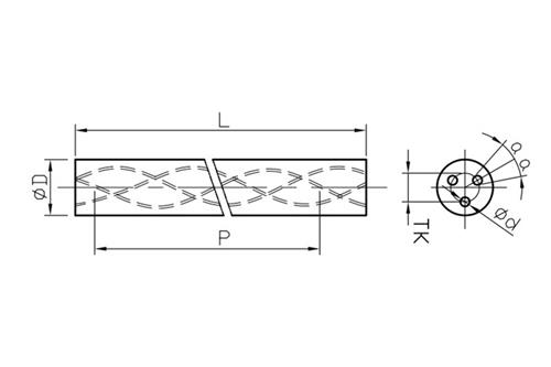 Стержни с 3 спиральными отверстиями для охлаждающей жидкости (30°)